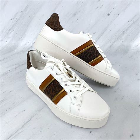 zapatillas michael kors blancas|Michael Kors heeled sneakers.